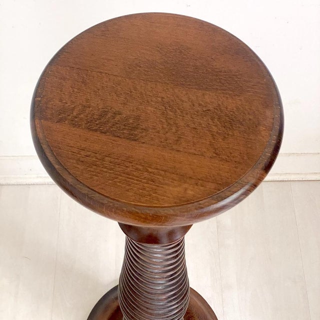 Brown Vintage Oak Side Table, 1970s For Sale - Image 8 of 9