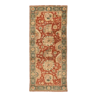Late 20th Century Handmade Green Red Rust Egyptian Rug Persian Sultanabad Design For Sale