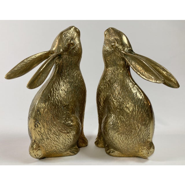Whimsical Brass Bunny Rabbit Bookends, a Pair Chairish
