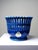 Peacock Blue Openwork Earthenware Cachepot from Malicorne Moreau-Bourg-Joly, 1970s-1980s For Sale - Image 6 of 9