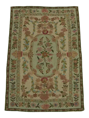 Antique Needlework Floral Design