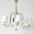Stunning chandelier by Elis Bergh, made in silverplated brass with round forms and curved arms. Decorative ball suspended...