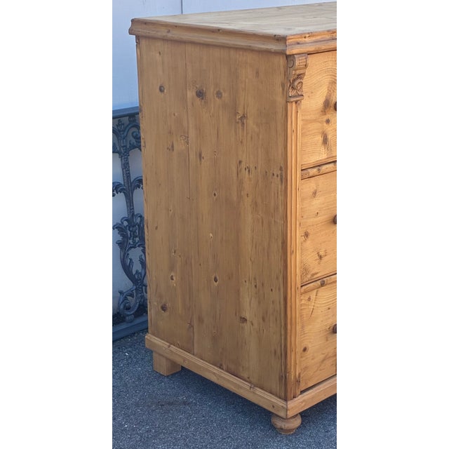 1900 - 1909 Pine Central European Chest of Three Drawers For Sale - Image 5 of 14
