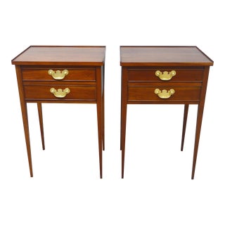 Henkel Harris Cherry Side Tables Nightstands a Pair For Sale