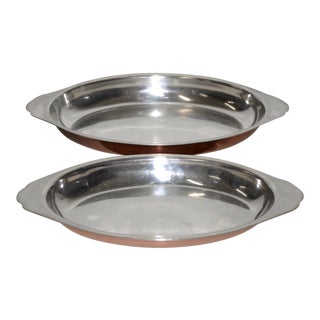 Joseph Heinrichs, New York - Pure Copper & Sterling Silver Platters For Sale