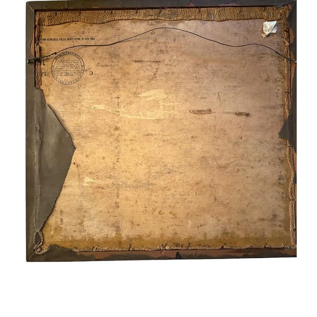 American Vintage Framed Needlepoint – Romantic Courting Scene With Dog For Sale - Image 3 of 4