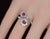 Metal Certified Natural 2.08cts Ruby & Diamond Floral Bypass Halo Ring in Solid 18k White Gold, Size 5.5 For Sale - Image 7 of 12