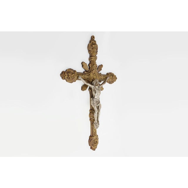 Metal Copper Crucifix, Belgium, 1900s For Sale - Image 7 of 12