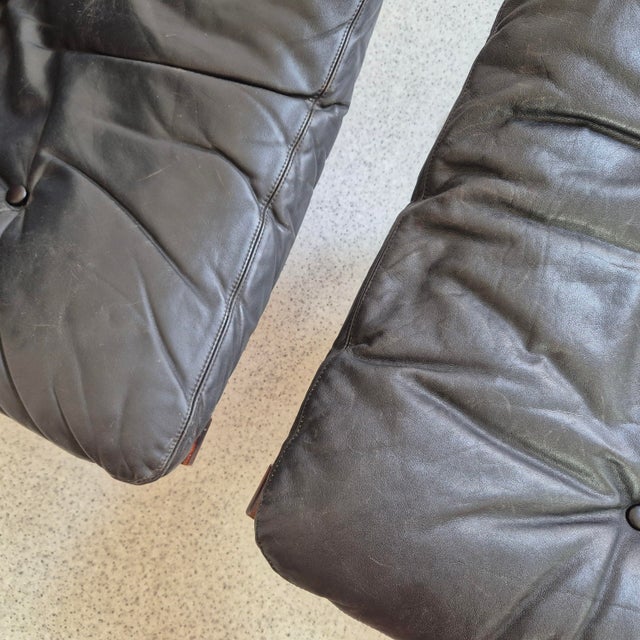 Black Set of Mid-Century Black Leather Siesta Chair and Ottoman by Ingmar Relling for Westnofa, 1960s For Sale - Image 8 of 11