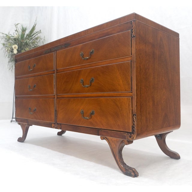 Duncan Phyve Mahogany 6 Drawers Splayed Carved Legs 6 Drawers Dresser MINT For Sale - Image 14 of 15