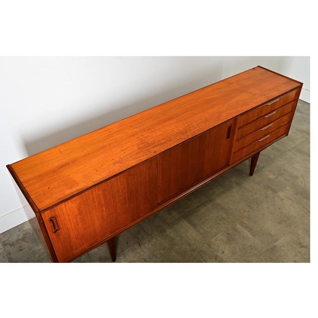 French Vintage Mid-Century Modern Walnut Sideboard For Sale - Image 9 of 16