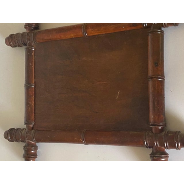 Small Brown Faux Bamboo Mirror, France, 1940s For Sale - Image 4 of 7
