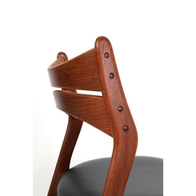 Wood Danish 310 Teak Chair with Black Leather by Erik Buck for Aco Møbler, 1960s For Sale - Image 7 of 17