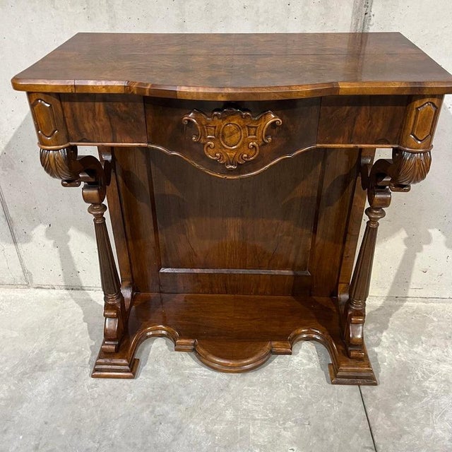 Wood Antique Louis Philippe Console Table in Walnut For Sale - Image 7 of 16