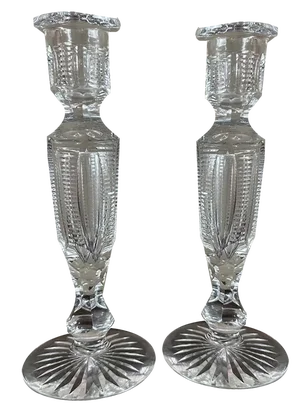 Crystal Candlesticks, Set of 2
