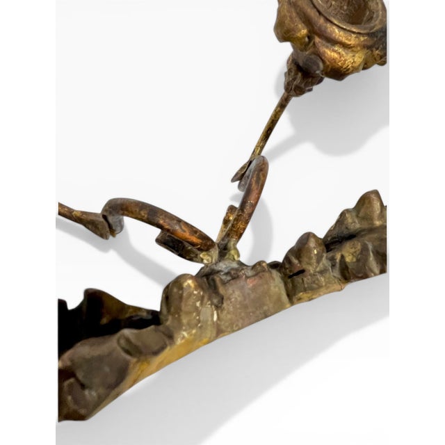 Antique Italian Giltwood Double Arm Wall Sconce With Laurel Motif For Sale - Image 9 of 18