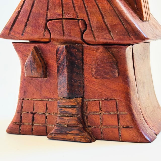 Wood Vintage Wood House Puzzle Box For Sale - Image 7 of 9