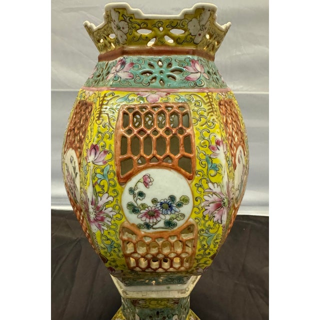 This is a Chinese Famille Rose porcelain lantern, dating from the late 19th to early 20th century. It features a...