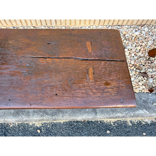 Vintage Early American Primitive Rustic Style Bench. For Sale - Image 15 of 17