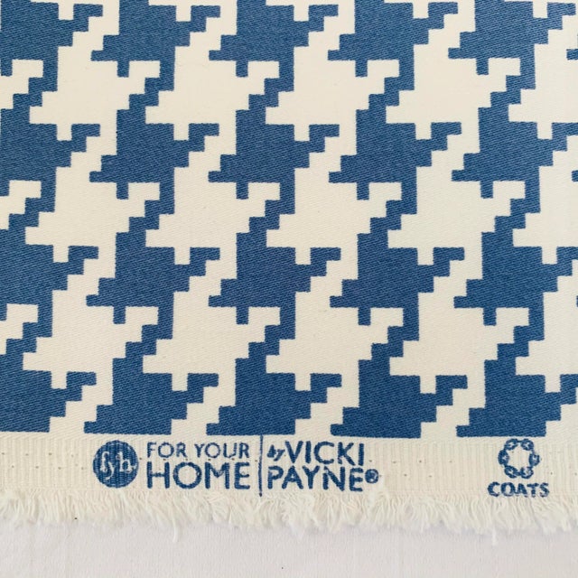 Contemporary Free Spirit Designer Vicki Payne Blue & White Check Dogstooth Houndstooth Fabric- 7 Yards For Sale - Image 3 of 6