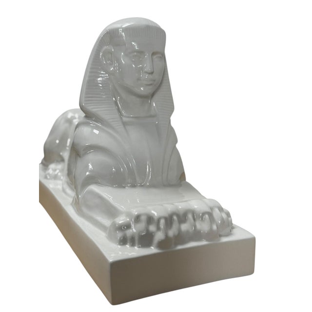 Ceramic Ceramic Sculpture of a Sphinx by Charles Vos for De Spinx Maastricht, 1920s For Sale - Image 7 of 14