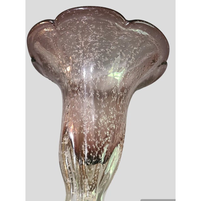 Late 20th Century Late 20th Century Venetian Murano Style Art Glass Amethyst Purple Vase For Sale - Image 5 of 7