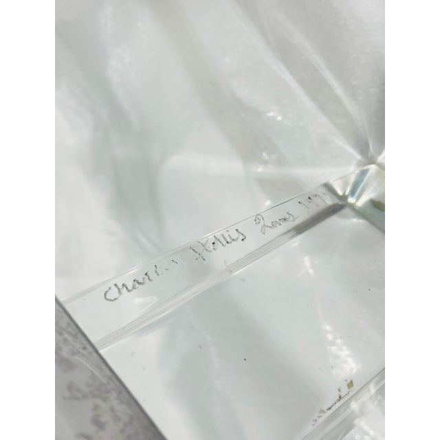 1970s Charles Hollis Jones Lucite & Chrome Etagere, Signed 1974 – Adjustable Shelves For Sale - Image 18 of 18