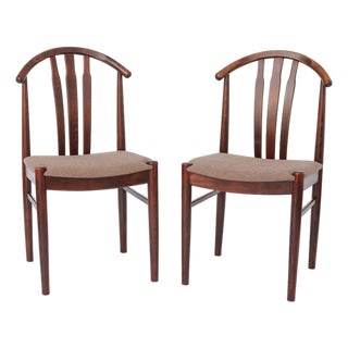 Vintage Swedish Dining Chairs in Beech Wood by Carl-Ewert Ekström, 1960s, Set of 2 For Sale