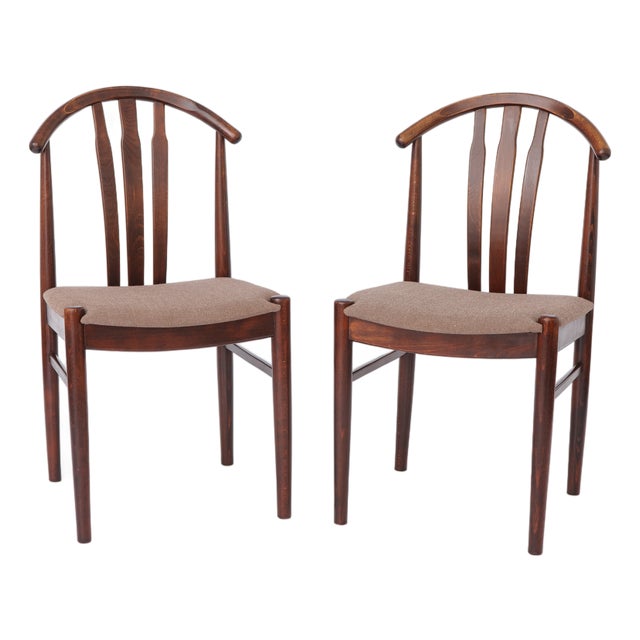 Vintage Swedish Dining Chairs in Beech Wood by Carl-Ewert Ekström, 1960s, Set of 2 For Sale