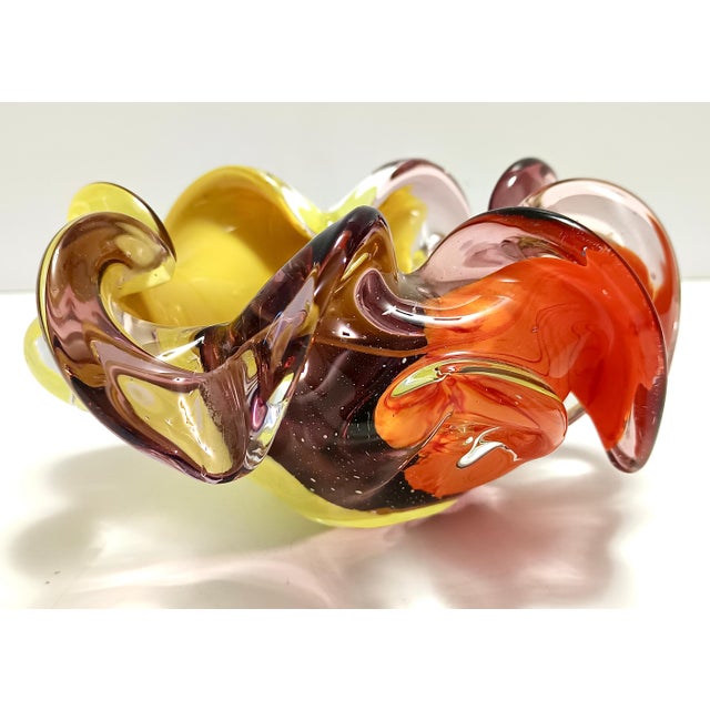 Large Polychrome Murano Glass Ashtray attributed to Toso, Italy, 1960s For Sale - Image 11 of 16