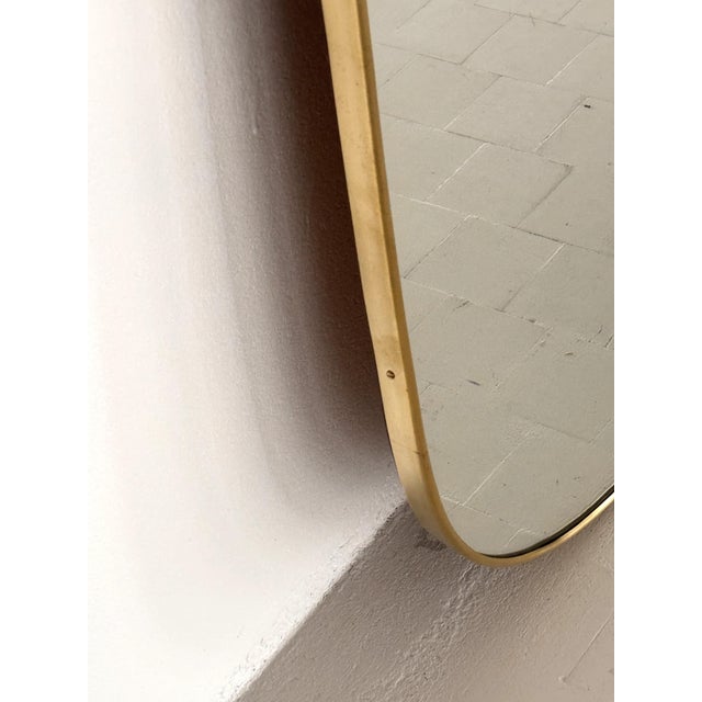 Large Mid-Century Modern Italian Floor Mirror with Brass Frame, 1950 For Sale - Image 6 of 17