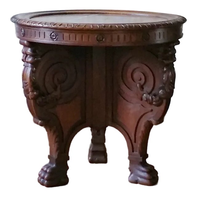 Side Table with Red Marble Top, Late 19th Century For Sale