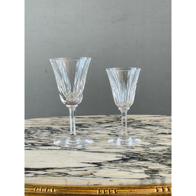 20th Century Crystal Glassware Service with Cerdagne Pattern from Saint Louis, Set of 12 For Sale - Image 6 of 10