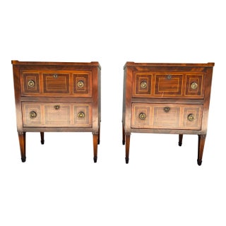 1990s Pair of Ebanista Wood Nightstand Sidetables For Sale