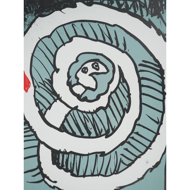 Modern Pierre Alechinsky, Festival d'automne (Bleu), Lithograph For Sale - Image 3 of 7