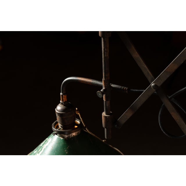 Early 20th Century Japanned Copper Scissor Arm Wall Lamp With Mirrored Art Nouveau Shade For Sale - Image 17 of 18