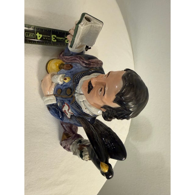 Ceramic 1990s Fitz and Floyd Edgar Allan Poe Character Jug With Raven – Literary Figural Pitcher For Sale - Image 7 of 9