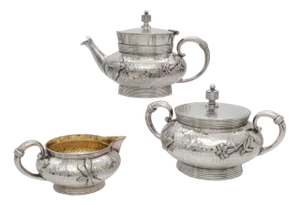 American Aesthetic Movement Silver-Plated Tea Set from Meriden B Company, Set of 3