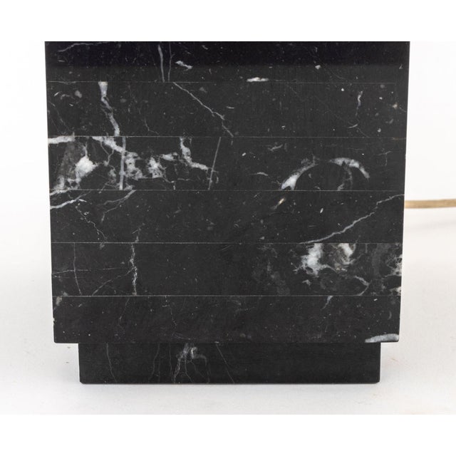 Modern Black Marble and Chrome Table Lamp For Sale In New York - Image 6 of 6