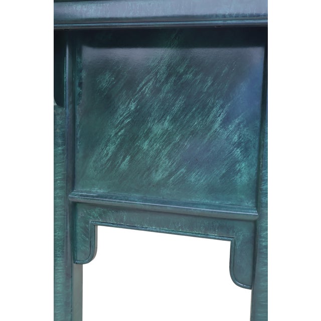 Vintage Century Furniture Faux-Malachite Green Pagoda Console Sideboard With Brass Hardware, Attributed For Sale - Image 14 of 18