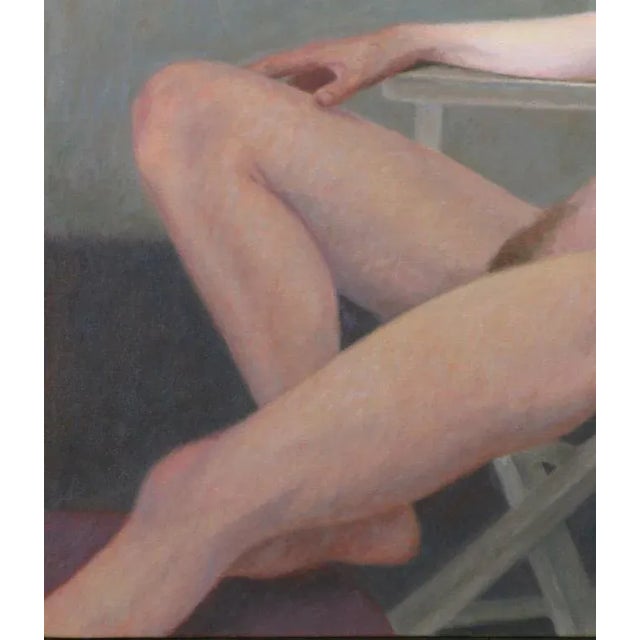 Late 20th Century Robert Kinsell 33"x 39" Oil Painting of Reclining Nude Woman For Sale - Image 5 of 8