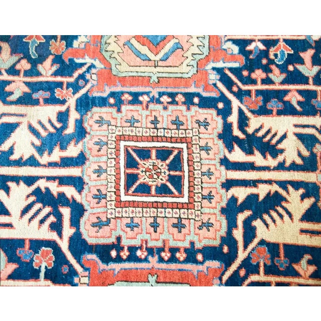 Tribal Early 20th Century Persian Heriz Rug For Sale - Image 3 of 13