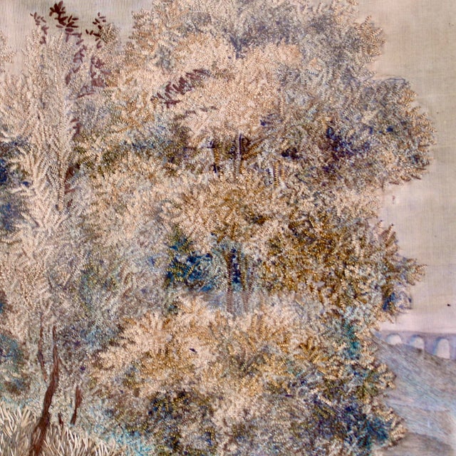 Very Large Antique Framed Needlework, “Boys Playing Soldiers” For Sale - Image 11 of 12