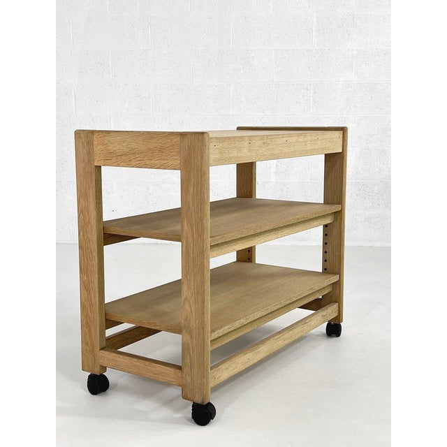 Oak Serving Trolley by Guillerme et Chambron for Votre Maison, 1950s For Sale - Image 10 of 10