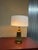 2000 - 2009 Art Deco Fluted Brass Table Lamp With Linen Shade For Sale - Image 5 of 8