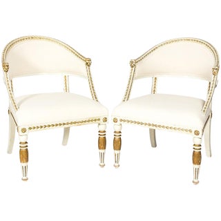Pair of Gustavian-Style Armchairs For Sale