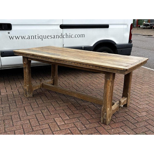 Brown English Light Oak Refectory Dining Table For Sale - Image 8 of 18