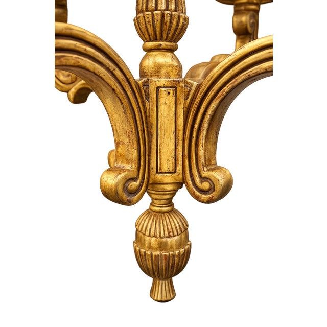 Panache Regency Gold Leaf Chandelier For Sale - Image 4 of 5