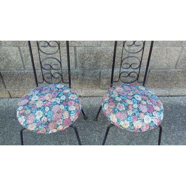 1950s Mid-Century Spanish Revival Iron High Back Chairs Attributed to Arthur Umanoff For Sale - Image 5 of 7