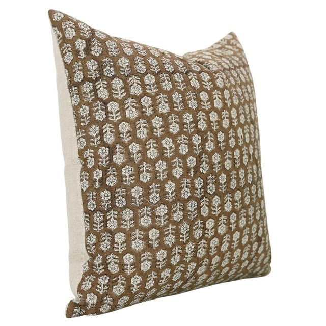 Introducing the Fabdivine Block Print Cushion Cover in the exquisite "Tulsi Buti" design. Crafted from premium Thick...